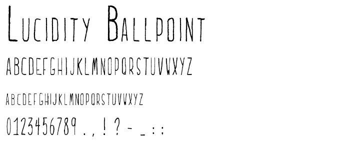 Lucidity Ballpoint font